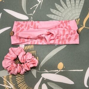 Pink Fighting Eel Headband and Scrunchie Set